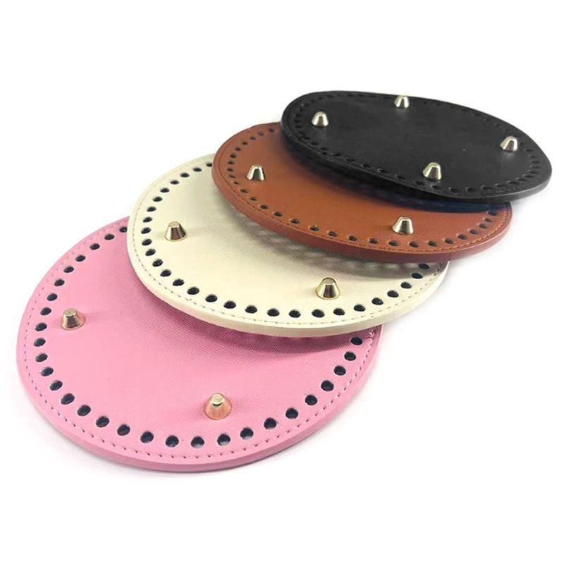 Fondos de Bolsos de Cuero con 48 Agujeros Hecho a Mano Redondo Moldeador de Fondo de Bolso Diá 15cm/5.91'' Accesorios para Bolsos DIY para Bolsos de Punto
