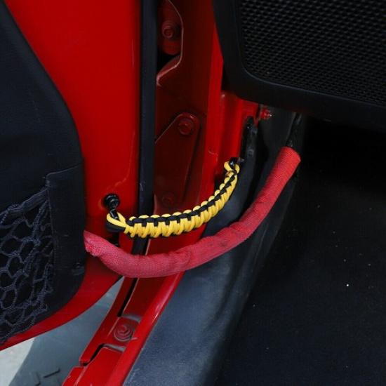 2pcs Door Limit Rope Limiter Strap Bandage For Jeep Wrangler YJ TJ JK JKU Yellow