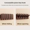 Piano Key Hanging Rack - Wall-Mounted Wooden Hook with Multiple Compartments for Clothes, Hats, Bags, Entryway Organizer