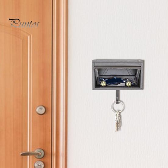 Bilgarasje Nøkkelholder med Åpnende Dør Veggmontert Nøkkelorganisator Dekorativ Nøkkelhenger for Hjeminngangsbruk Bilentusiast