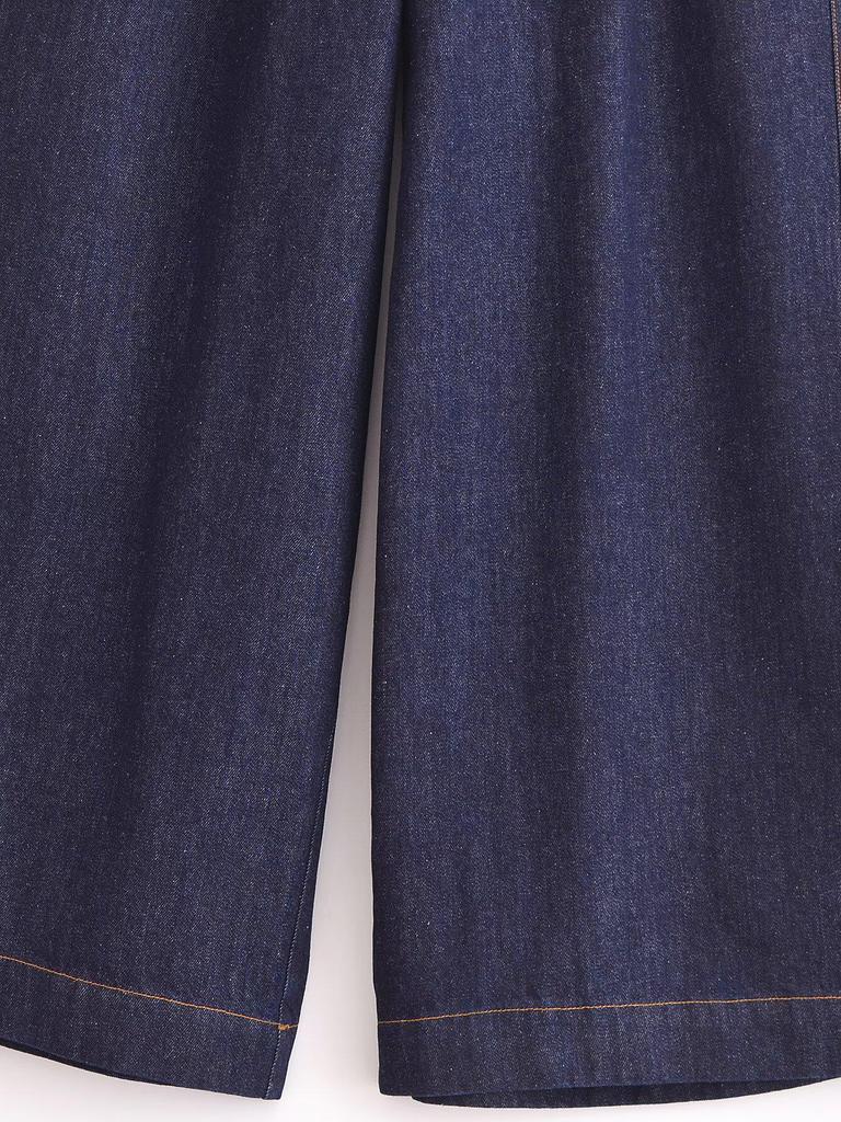 2025 Women's Spring Fashion: European-American Style Denim Vest & Long Pants Set