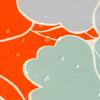 Musubi Furoshiki 100 Himemusubi Aqua Drop Adeline Klam Peony Orange 100cm Polyester Water-repellent