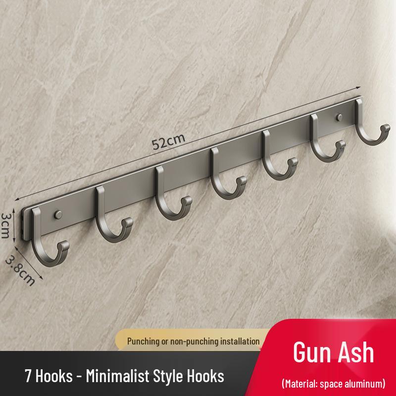 Stanzfreie Wandmontierte Kleiderhaken aus Raumaluminium - Selbstklebende Reihenhaken für Kleidung und Hüte