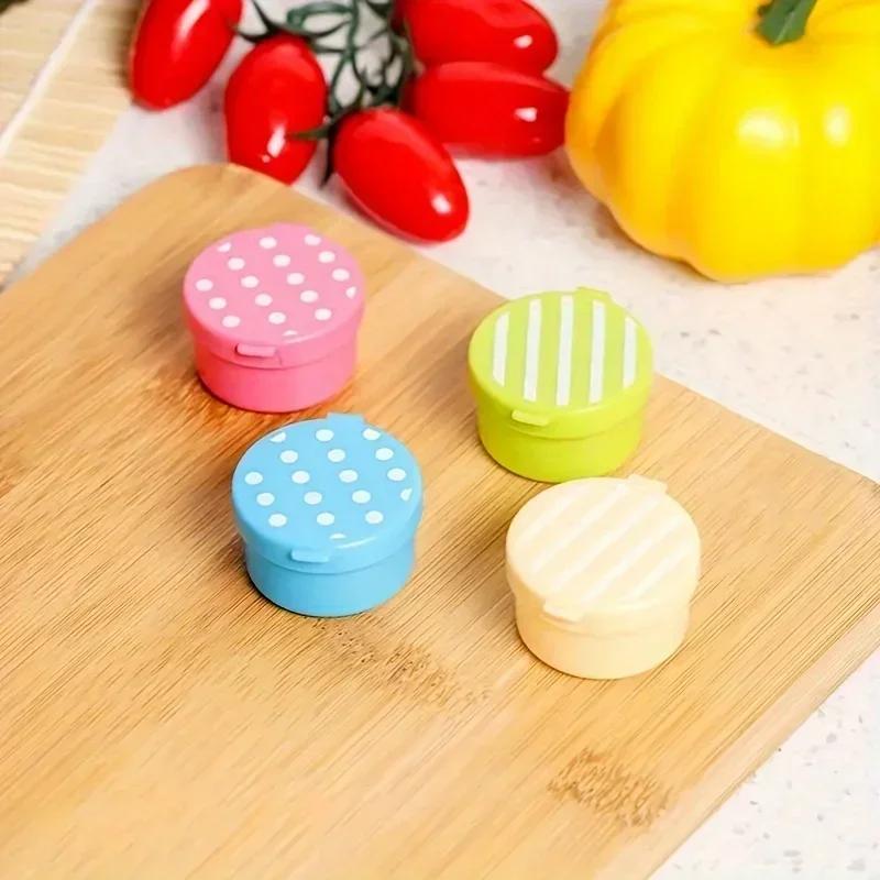 4Pcs Mini Lunch Box Accessories Portable Travel-Sized Seasoning Container Cute Pattern Tomato Honey Condiment Container For Kids