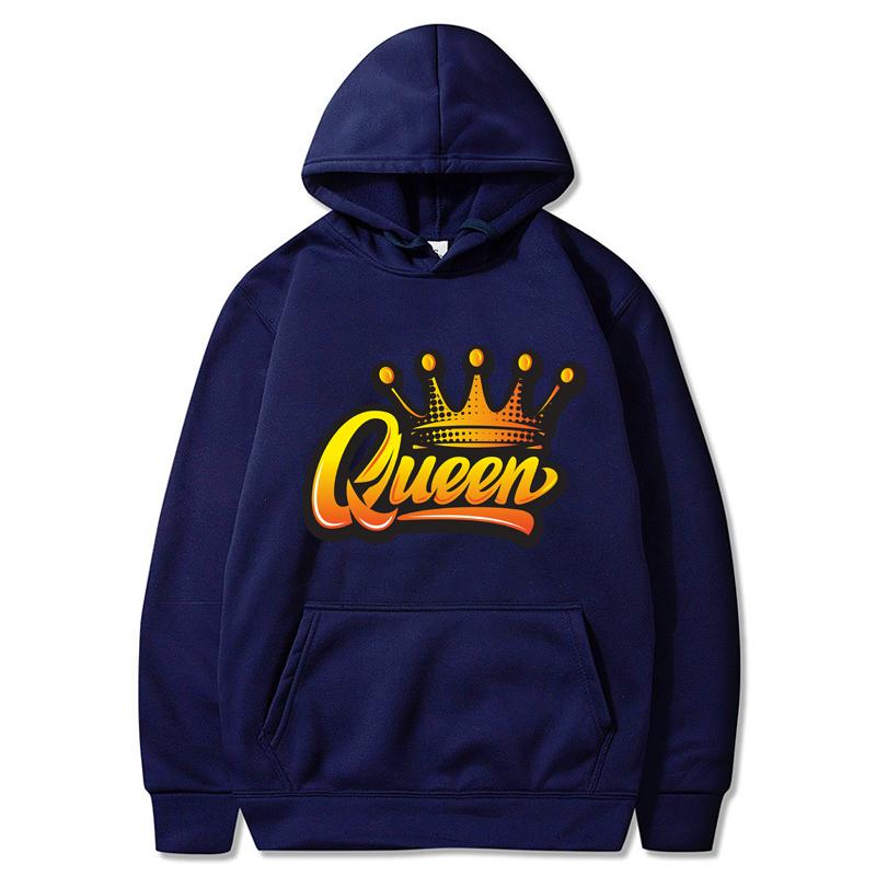 

Женские толстовки с длинными рукавами, уличная одежда, толстовка с капюшоном, королевский принт, пуловер Harajuku, осенние повседневные толстовки с капюшоном 2XL