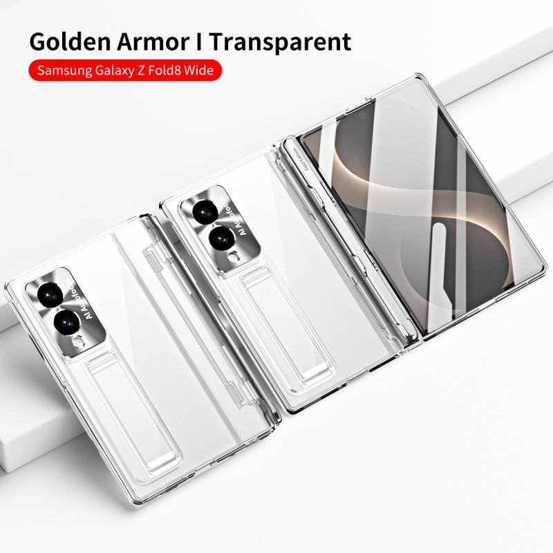 Galaxy Z Fold8 Ultra Protective Case With Full Coverage Electroplated Transparent Shell Integrated Kickstand