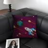 Cartoon Astronaut Raket Kussenhoes Natuurlijk Linnen Biologische Stof Dubbelzijdige Bedrukking Bank Woondecoratie Cadeau Kussensloop