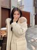 2025 Women's Korean Style Winter Down Jacket: Mid-Length, Hooded, with Large Fur Collar, Loose Fit, Thick and Warm.