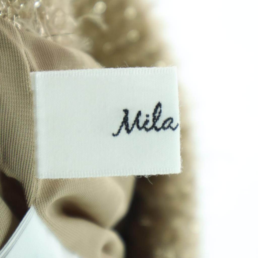 Unused Mila Owen Knit Long Skirt Beige Glitter 09WNS235166 Women Used