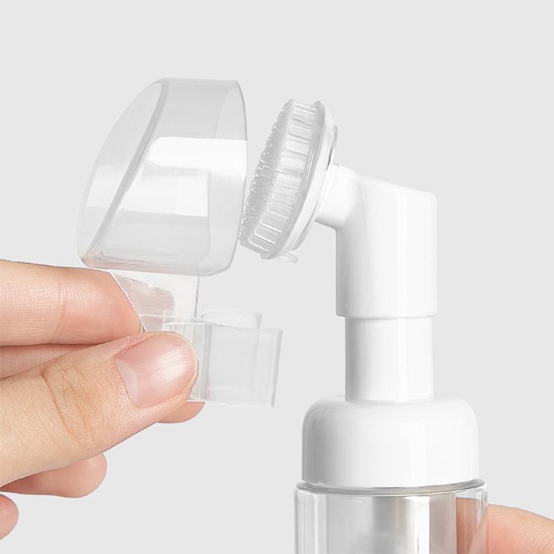 1 stk 30/60/100/150 ml Tom Skum-pumpeflaske med Silikonbørstehode Trykktype Ansiktsrenseskumflasker