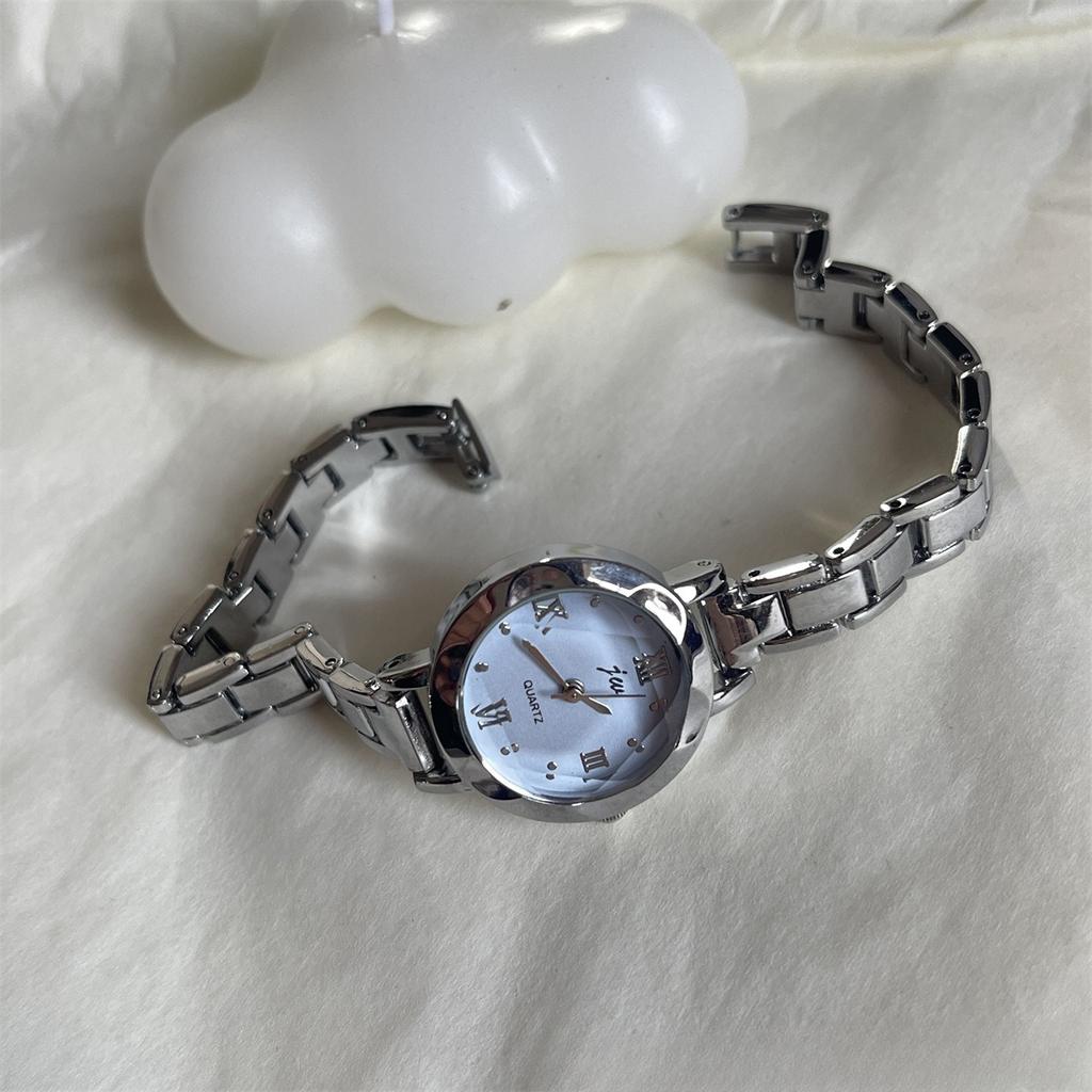 Luxury Small Dial Watch for Women Silver Color Stainless Bracelet Quartz Wristwatches Dress Ladies Clock Gift Relogio Feminino