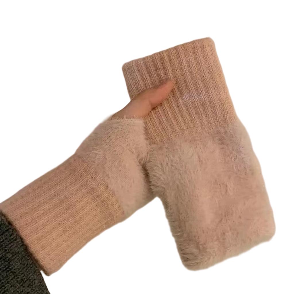 Trendy Warm Thermal Gloves Knitted Stylish Soft Gloves for Cold Weather Winter Cycling Skiing Climbing