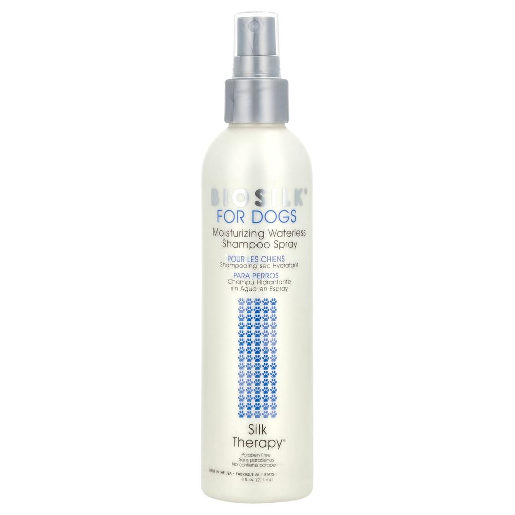 BioSilk Silk Therapy, nawilżający szampon w sprayu bez wody dla psów, 8 fl oz (237 ml)