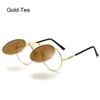 90's Retro Shades Round Steampunk Sun Glasses Flip Up Sunglasses Costume Glasses for Women & Men UV400 Protection Eyewear