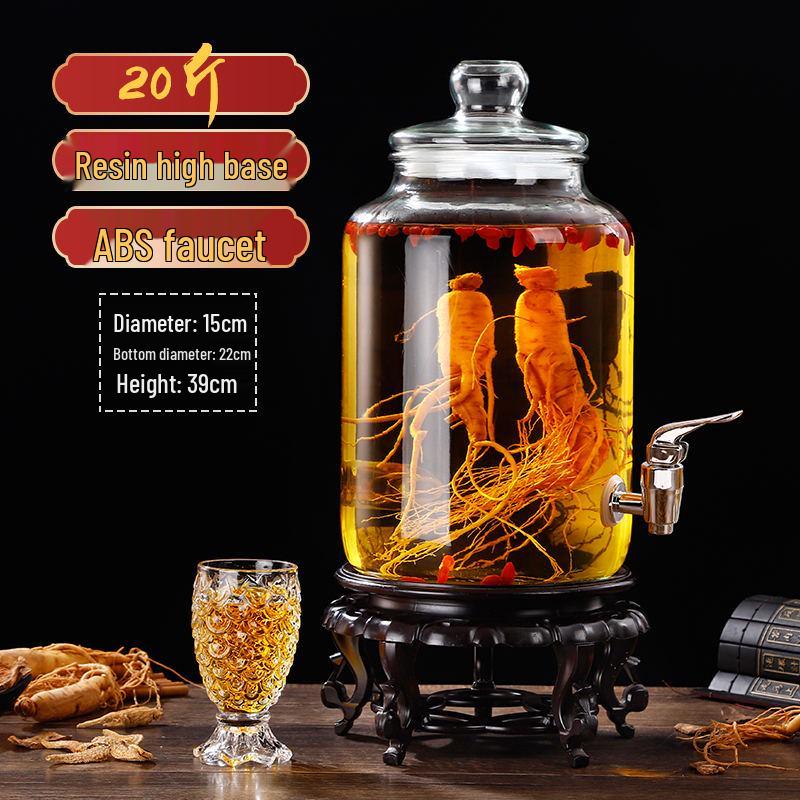Glas-Infusionsbehälter mit Zapfhahn: 10-20 Jin Versiegelte Enzym- und Kimchi-Weinlagerung