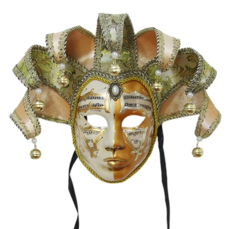 

Masquerade Mask Costume Mask Vintage Venetians Jester Mask Carnival Cosplay Mask Halloween Party Mask for Women Men золотий