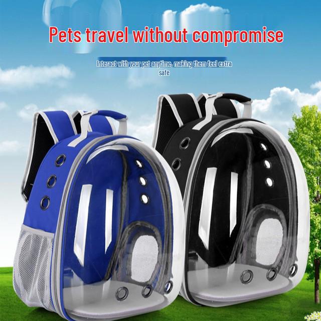 Portable Transparent Cat Backpack: Breathable, Spacious Double-Shoulder Pet Carrier