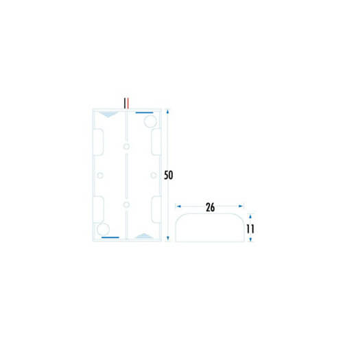 Side by Side Battery Holder (2xAAA)