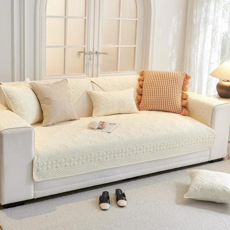 Thicken Cotton Sofa Cushion Cover Sofa Towel Mat Non-slip Couch Mat for Living Room L Corner Sofa Towel Seat Pad Home Protection