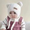 Cute Bear Ear Protection Hat Solid Velvet Windproof Toddler Warm Headgear Earmuffs Cap Winter