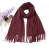 Women S Solid Color Thick Warm Faux Cashmere Scarf For Autumn Winter