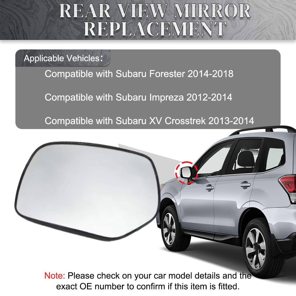 Запасное стекло бокового зеркала заднего вида с подогревом для Subaru Forester 2014-2018 Impreza 2012-2014 XV Crosstrek 2013-2014 91039A131 Left Side