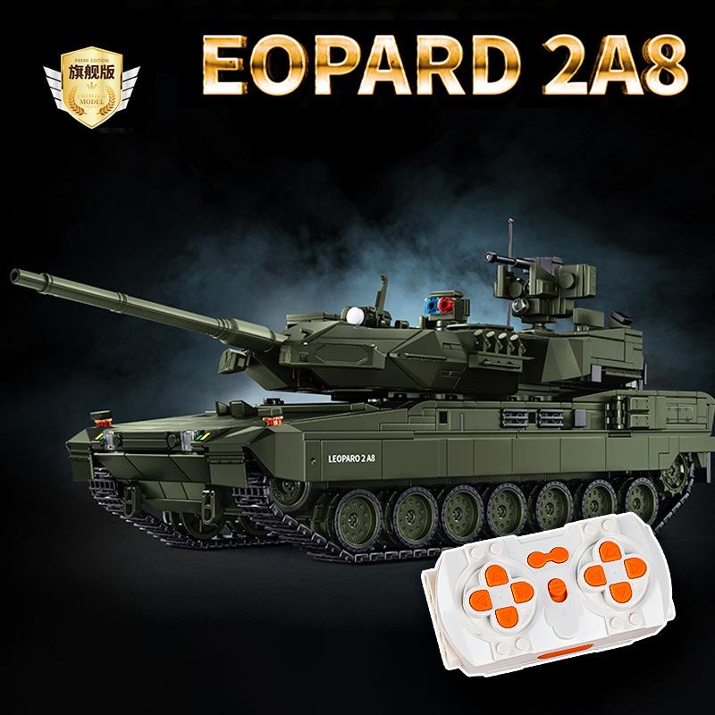 2306Pcs Modern Military Building Blocks Moc German Leopard 2A8 Main Battle Tank Model Boys' Educational High-Difficulty Toy