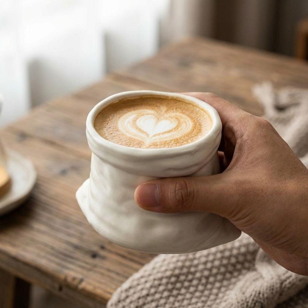 Large-caliber Cloth Bag Shaped Mug Heat-resistant Irregular Mugs Bag Ceramic Cups Home Gathering