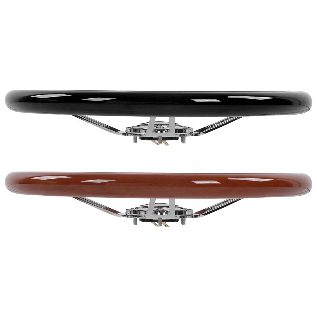 3 Spoke Riveted 6 Hole Modification Steering Wheel Modification 380mm 15in Wood Vintage Steering Wheel Assembly Walnut Grip