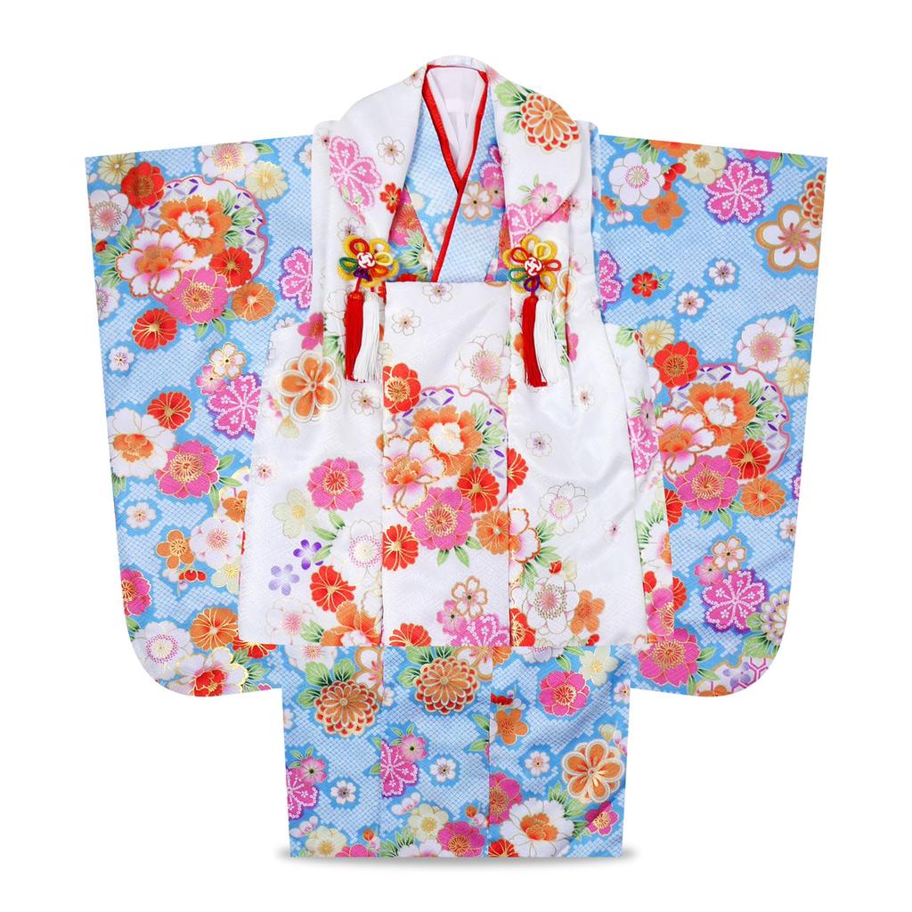 NISHIORI Kimono Set for Includes Hifu Coat and 16 Styles Light and with Temari Twisted Plum Cherry and Imperial Carriage Designs One Size Fits