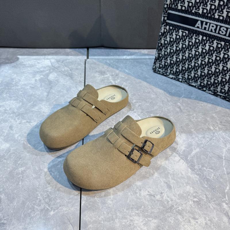 

Retro thick-soled bag head half slippers women s spring and summer new outer wear one pedal non-slip cork pregnant women 35