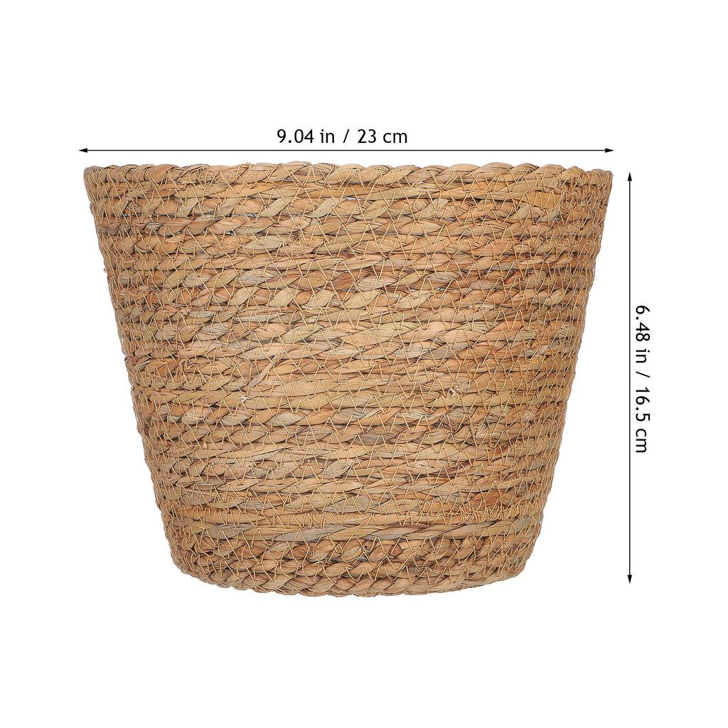 2pcs Rattan Flower Woven Handmade Straw Indoor Plant Storage Basket Home Decor Lightweight Compact Size Seagrass Planter