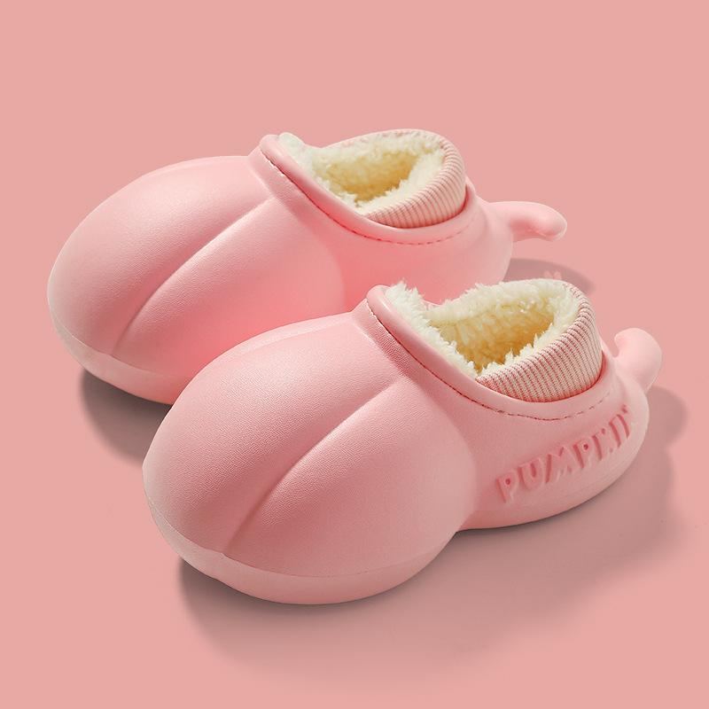 upper waterproof children's cotton drag girl middle and small children's non-slip plush slippers winter indoor warm bag root cotton classmate male