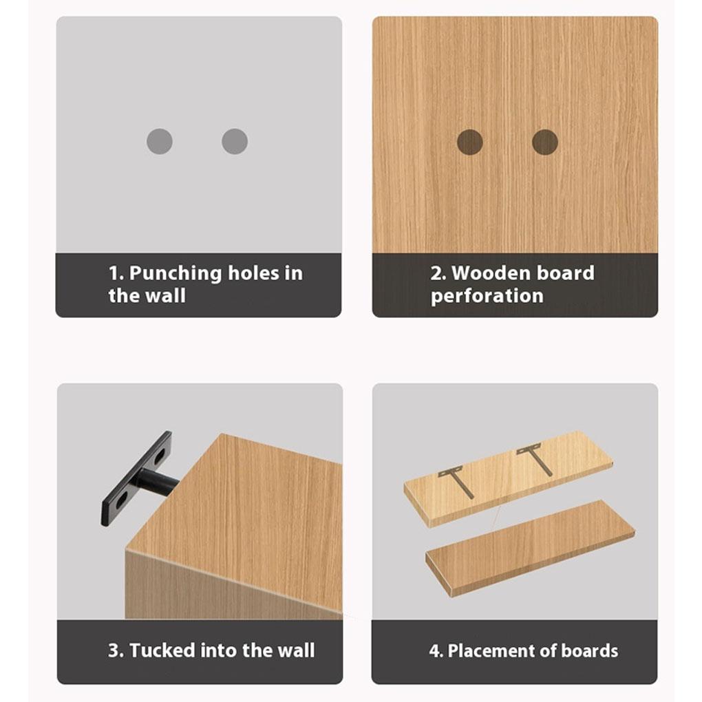 4 Stück Metall Schwarz Matt Robuste Schweberegalhalterungen Für Holzregale Set von 4 Schweberegale