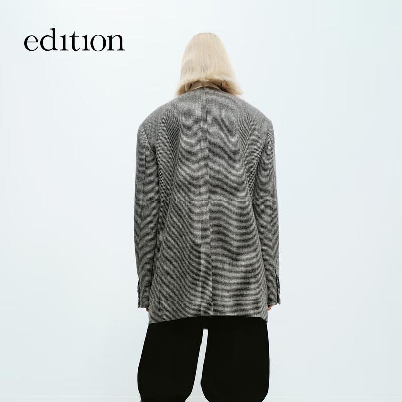 Edition Women's Retro Plaid Wool Blazer