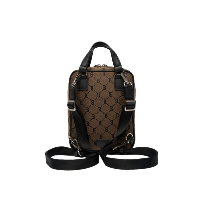 New MLB Monogram Collection Polyester Portable Backpack Mini Unisex Coffee 3ABKS031-43BGD