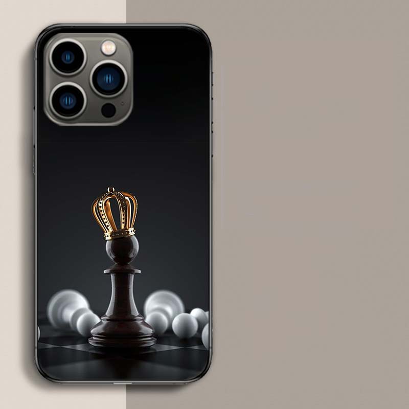 Schachkönig Königin Turm Handyhülle Für Apple Iphone 16E 16 17 Pro Max Air 15 Pro 14 Plus 12 13 Mini Hülle Niedliche Fundas Sili