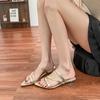 Summer New Flat-soled Sandals Women's Comfortable Soft-soled Versatile Fashion Temperament Pointed Slippers Women's 2025 New Women's Shoes