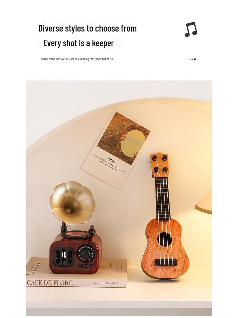 Retro Gramophone-Style Music Box: Nostalgic Desktop Ornament for Living Room or Bedroom Decor