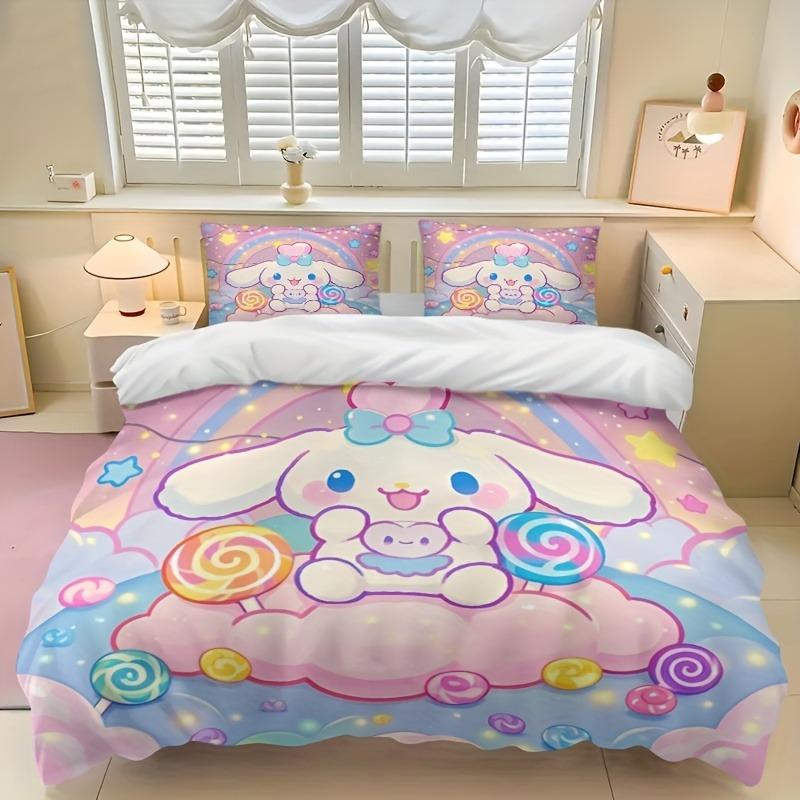 

Comforter Cinnamoroll 100% Polyester Bedding Set Children S Bedding Set Comforter Sets King Size Twin Comforter (quilt)-EU Single(135*200cm)3pcs