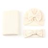 Cross-Border Baby Swaddling Blanket Set Foreign Trade Newborn Solid-Color Polyester-Cotton Swaddle Three-Piece Set 85x90cm