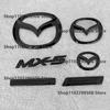 MX5 Negro Brillante ABS Rejilla Frontal Emblema Insignia Trasera Maletero Letras Pegatina Para Mazda MX-5 Miata NC ND Logo Accesorios