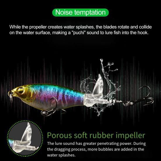 5Pcs 9.2CM/12G Topwater Fishing Lure with Rotating Propeller Long Casting Floating Splashing Artificial Bait Freshwater Saltwater Trout
