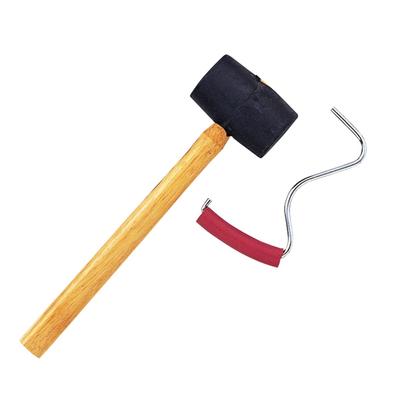 Marteau Piquet Extracteur de Piquets Simple et Marteau en Caoutchouc Marteau Longueur Totale Extracteur Largeur 8 x Longueur & Extracteur, Set, Env.. 27cm, Environ. 13.5cm