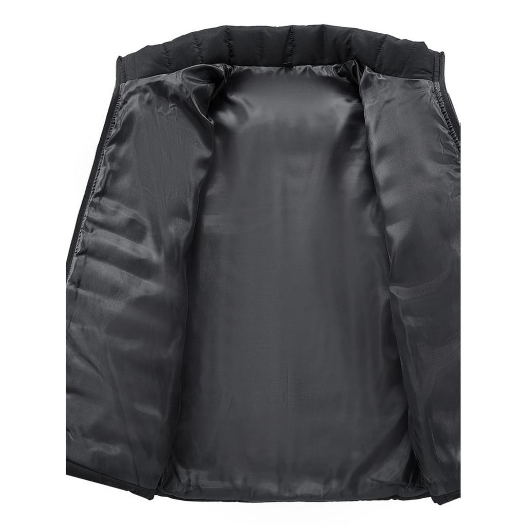 Men's Casual Thin, Form-fitting Stand-up Collar Cotton Jacket, Men's Solid-colored Long-sleeved Shirt With Cotton And Warm Zipper Jacket