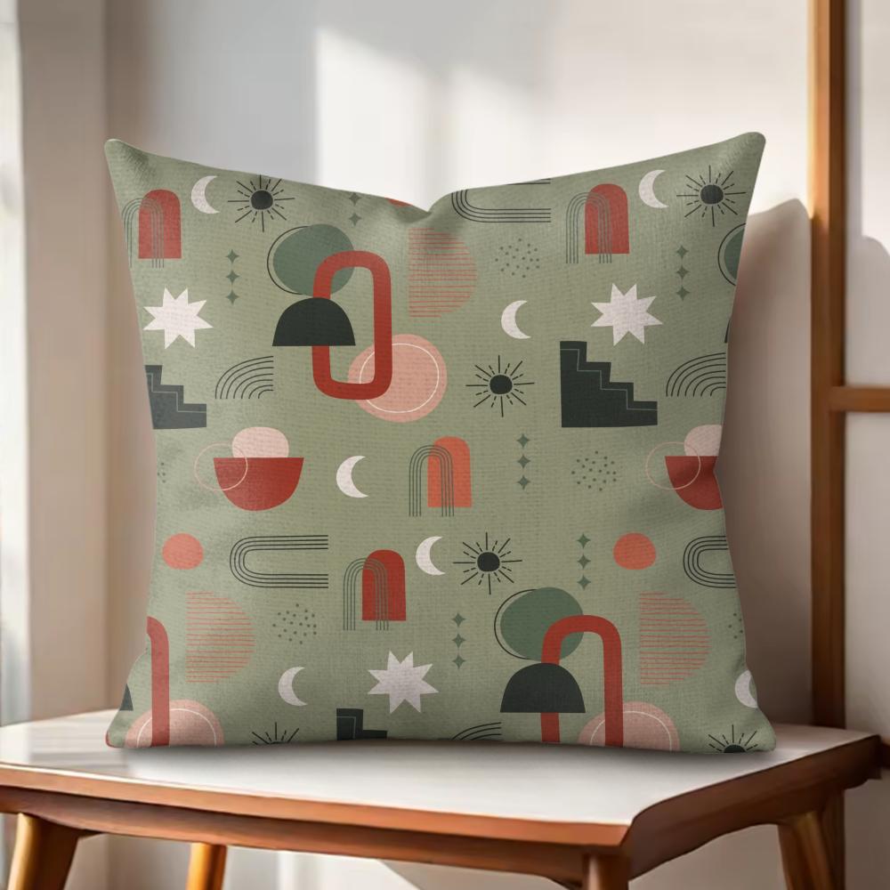Boho Plant Nordic Cushion Cover Natural Linen Organic Fabric DoubleSided Printing Couch Pillow Covers Home Decor