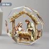 Nine-Sided Acrylic Decorative Pieces Featuring a Nativity Scene, Perfect for Desktop Decoration And As a Gift for Pastor'S Day 