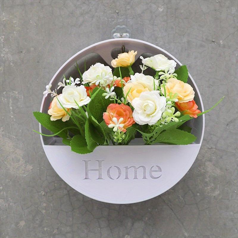 

1 шт. Настенная корзина с цветами, набор искусственных цветов для украшения дома, подвесной на стену, для гостиной, обеденного стола, спальни, кабинета, офиса