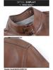 Brand Versatile Men's Stand Collar Leather Jacket, 2025 Spring/Autumn Collection - Cool Motorcycle Style for Mid-Aged and Young Men