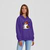 Women's O-neck Long Sleeve Halloween Printed Top Solid Color Hoodie